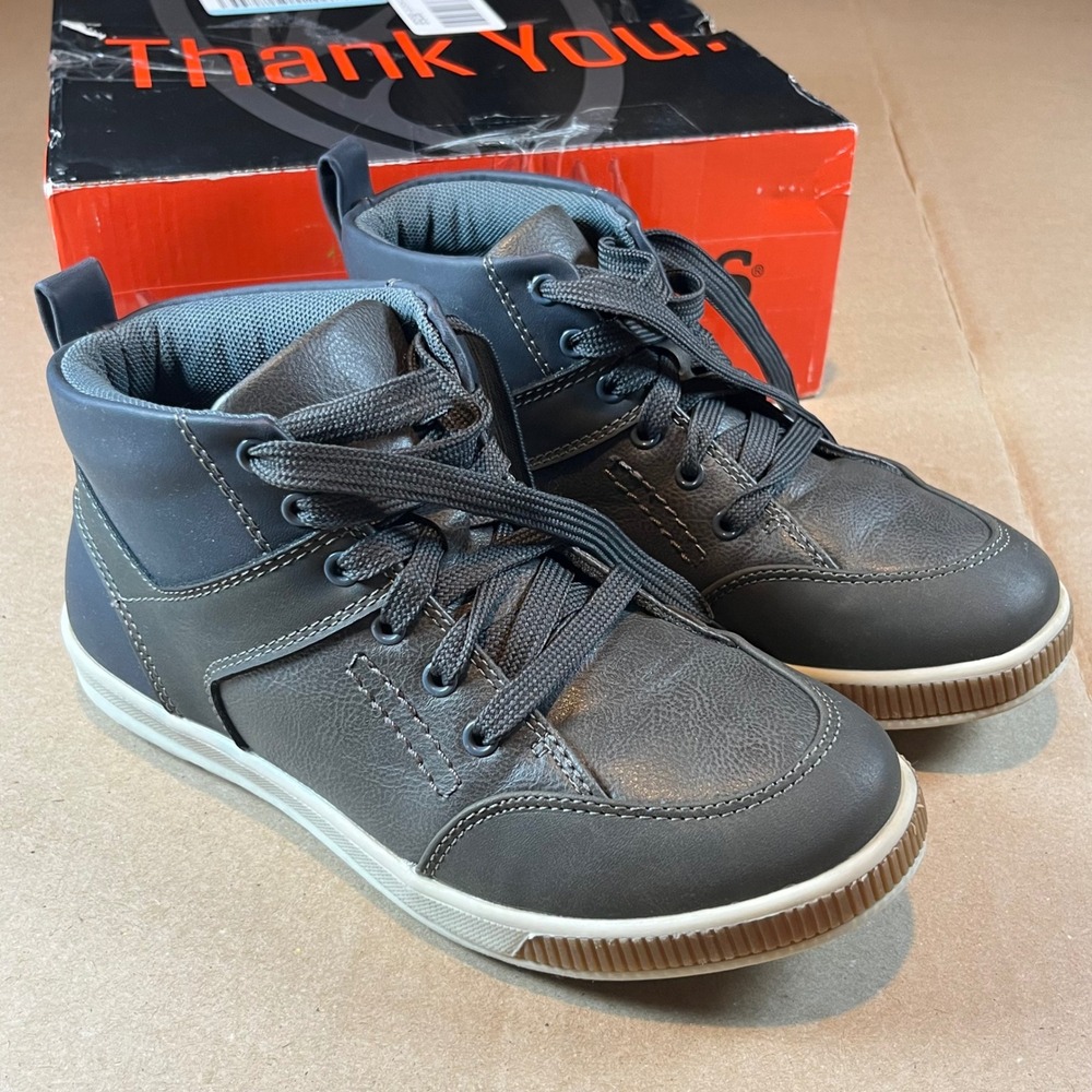 Deer Stags Landry Grey Navy Mid Top Sneakers Memory Foam Size 3M